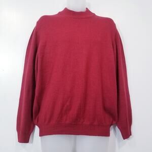 J. Ashford Extra Fine Merino Wool Pullover Red Sweater Made in Italy